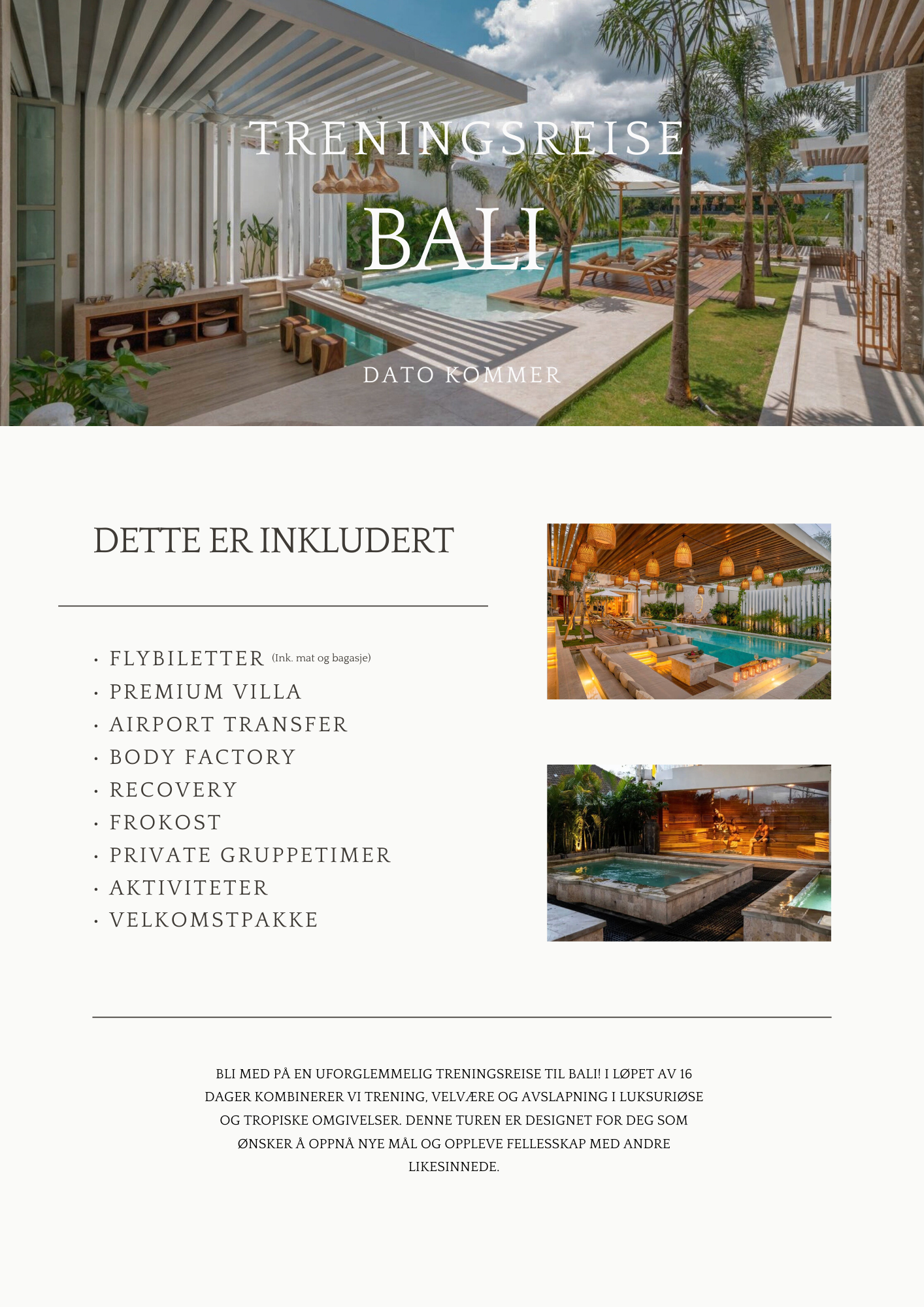 Treningsreise Bali 2026